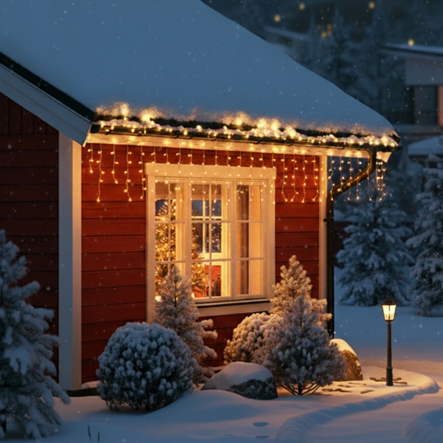 BRILAGI - LED buiten kerstlichtsnoer 200xLED/8 functies 13m IP44 warm wit ijspegels