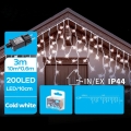 Brilagi - LED buiten kerstlichtsnoer 200xLED/8 functies 13x0,6m IP44 koel wit