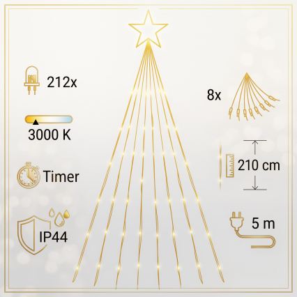 BRILAGI - LED Buiten kerstlichtsnoer voor de kerstboom LED/1,6W/230V IP44