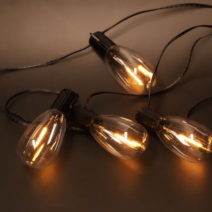 Brilagi - LED buiten kerstslinger 10xLED/3xAA 3,2m IP44 warm wit