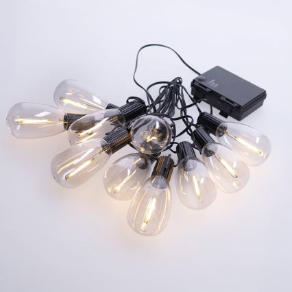 Brilagi - LED buiten kerstslinger 10xLED/3xAA 3,2m IP44 warm wit