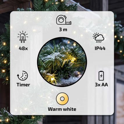 BRILAGI - LED buiten kerstslinger LED/3xAA 300 cm IP44