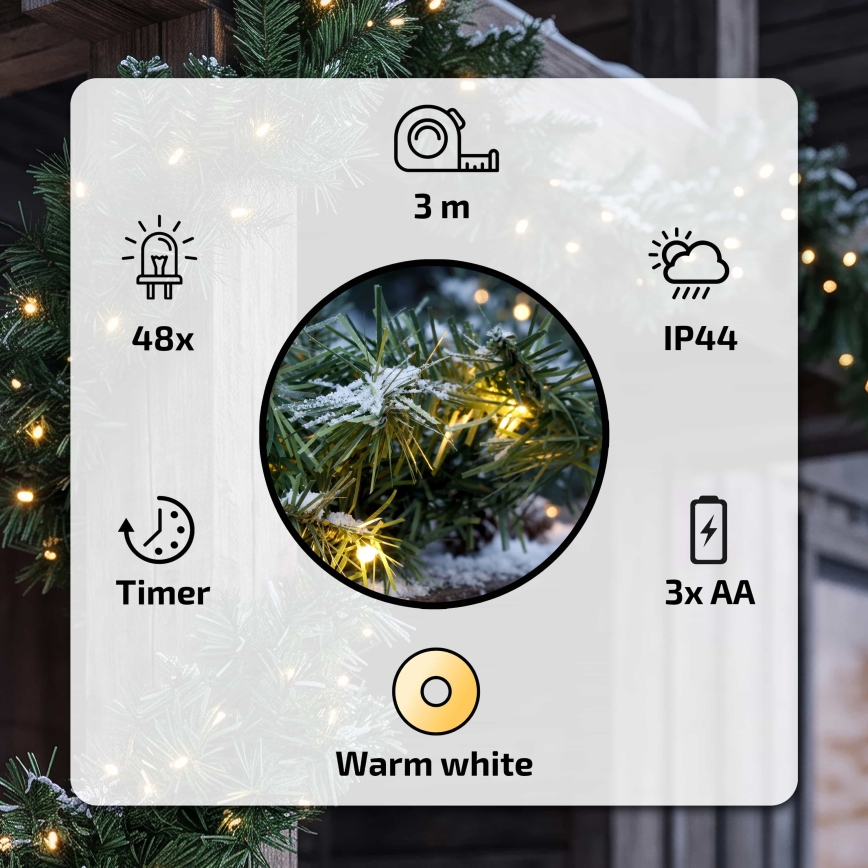 BRILAGI - LED buiten kerstslinger LED/3xAA 300 cm IP44