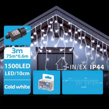 BRILAGI - LED buiten kerstverlichting 1500xLED/12W/8 functies 78x0,6m IP44 koel wit