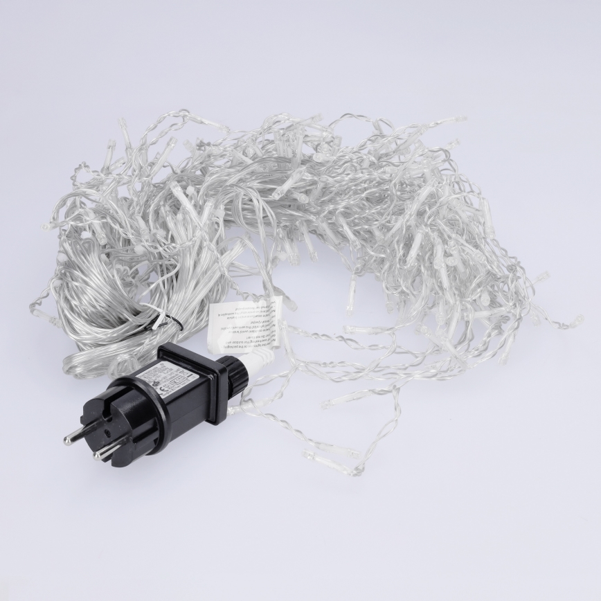 Brilagi - LED buiten kerstverlichting 200xLED/8 functies 13m IP44 koud wit ijspegelverlichting
