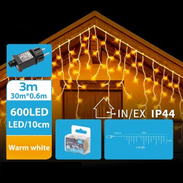 BRILAGI - LED buiten kerstverlichting 600xLED/6W/8 functies 33x0,6m IP44 warm wit