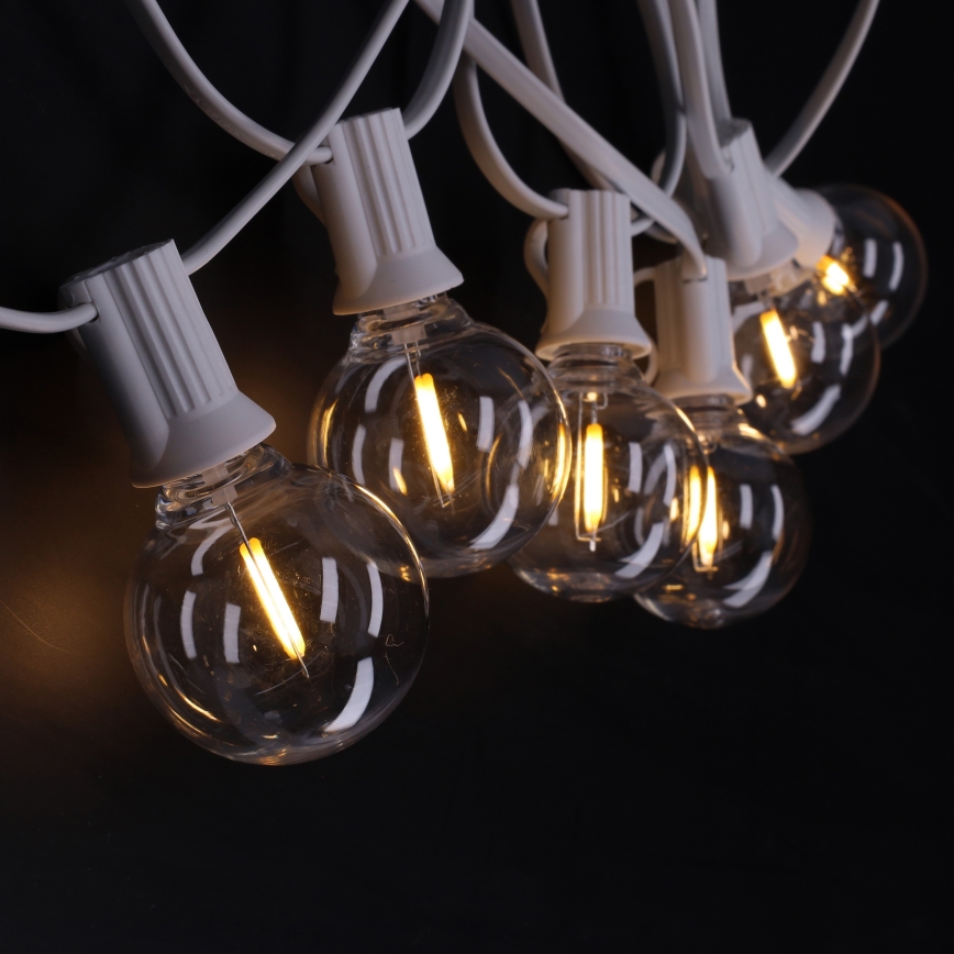 Brilagi - LED buiten decoratief lichtsnoer GIRLANDA 10xE12/0,6W/230V 8m wit IP44 warm wit