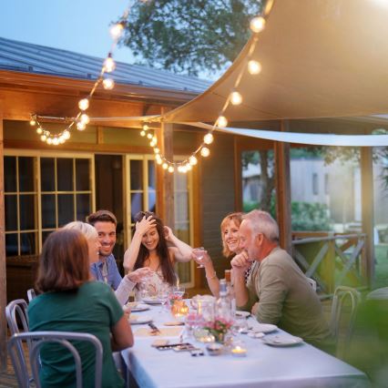 Brilagi - LED buiten decoratief lichtsnoer GIRLANDA 10xE12/0,6W/230V 8m wit IP44 warm wit