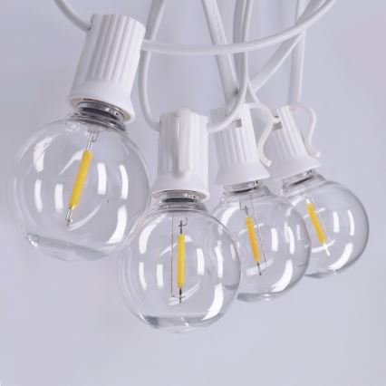 Brilagi - LED buiten decoratief lichtsnoer GIRLANDA 10xE12/0,6W/230V 8m wit IP44 warm wit