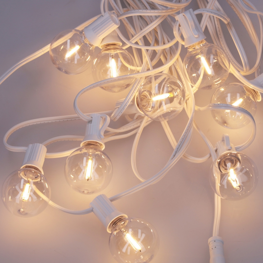 Brilagi - LED buiten decoratief lichtsnoer GIRLANDA 10xE12/0,6W/230V 8m wit IP44 warm wit
