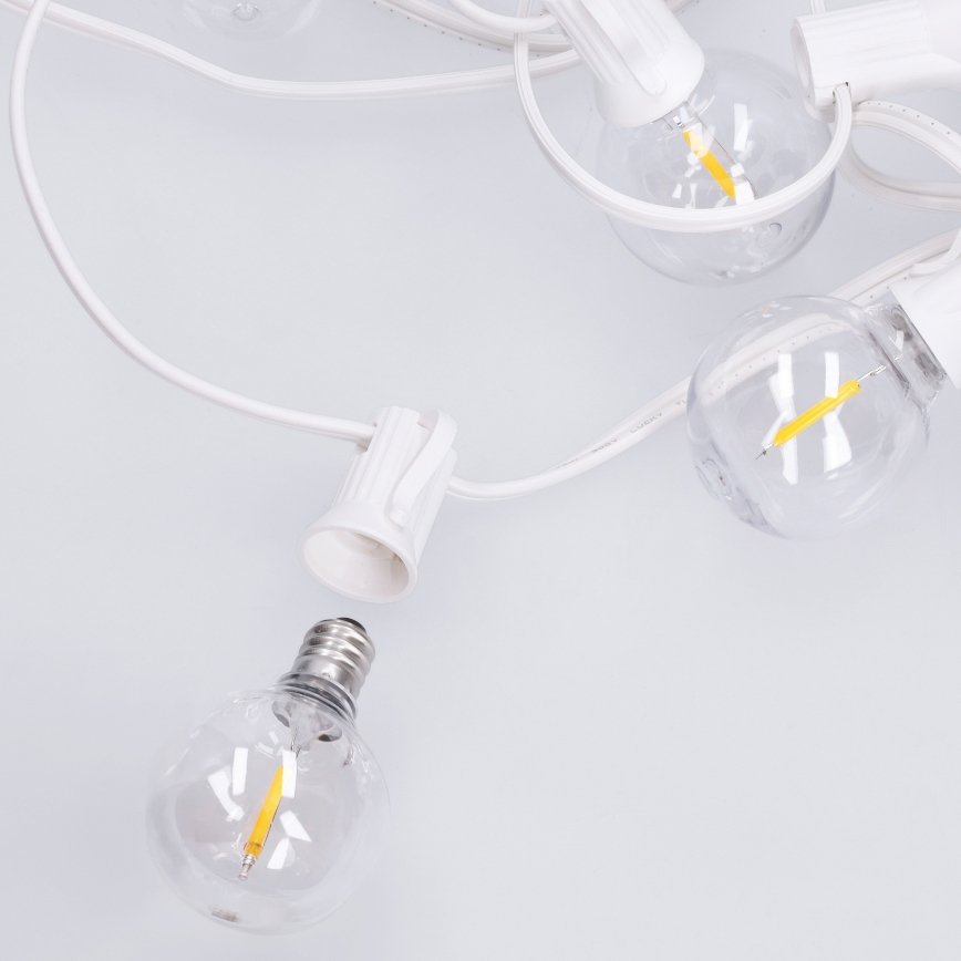 Brilagi - LED buiten decoratief lichtsnoer GIRLANDA 10xE12/0,6W/230V 8m wit IP44 warm wit