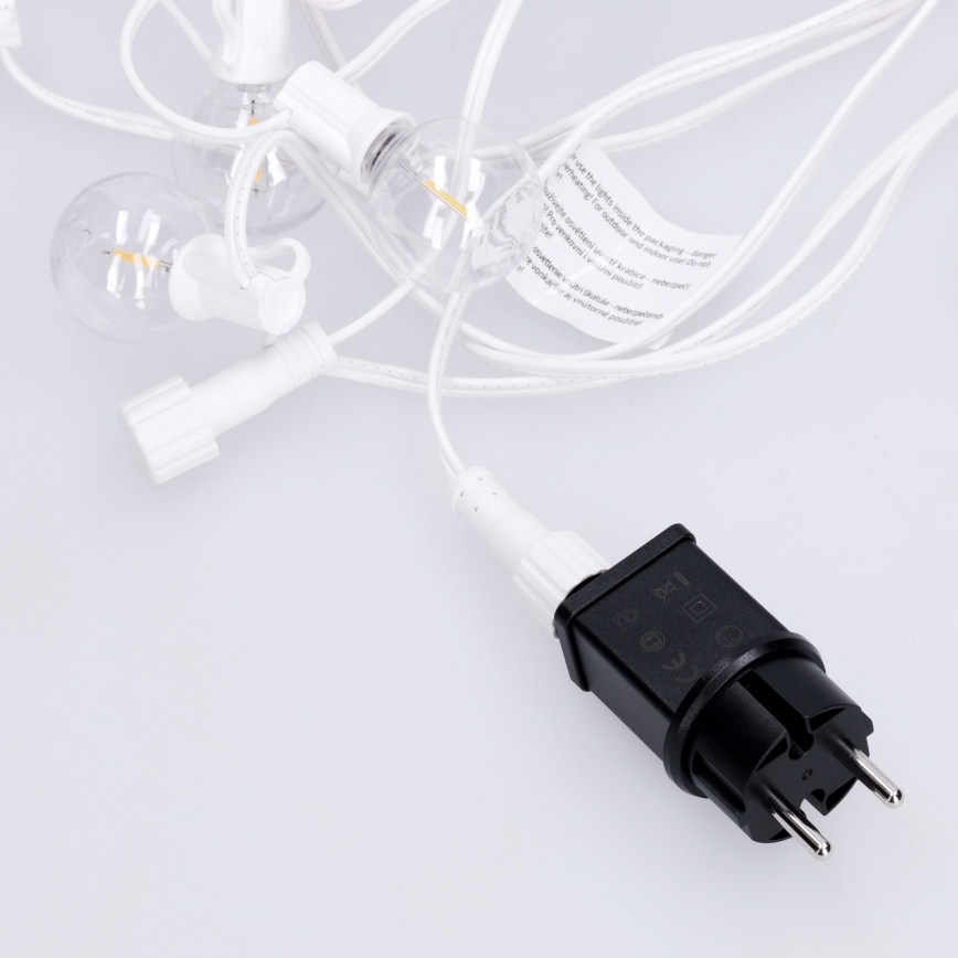 Brilagi - LED buiten decoratief lichtsnoer GIRLANDA 10xE12/0,6W/230V 8m wit IP44 warm wit