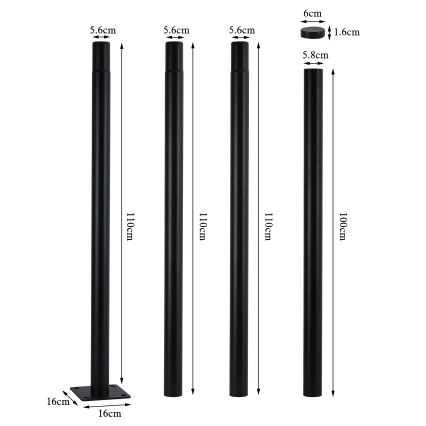 Brilagi - LED buitenstraatlamp met 4 m paal URBANSPARK LED/120W/230V zwart IP65