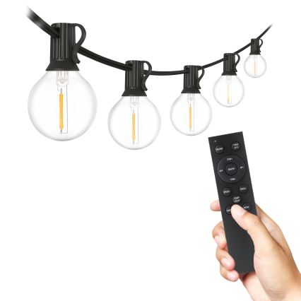Brilagi - LED buitendecoratiesnoer GIRLANDA 25xE12/0,6W/230V 20m zwart IP44 warm wit + afstandsbediening