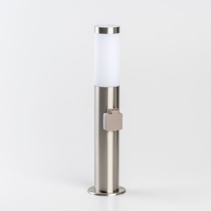 BRILAGI - LED-buitenlamp met stopcontact ELIA 1x E27/7W/230V 4000K IP44 50 cm mat chroom