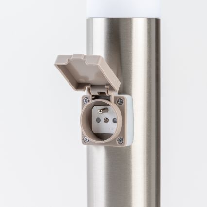 BRILAGI - LED-buitenlamp met stopcontact ELIA 1x E27/7W/230V 4000K IP44 50 cm mat chroom