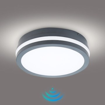 Brilagi - LED buitenlamp met geïntegreerde sensor BENE LED/18W/230V Ø 22 cm antraciet IP54