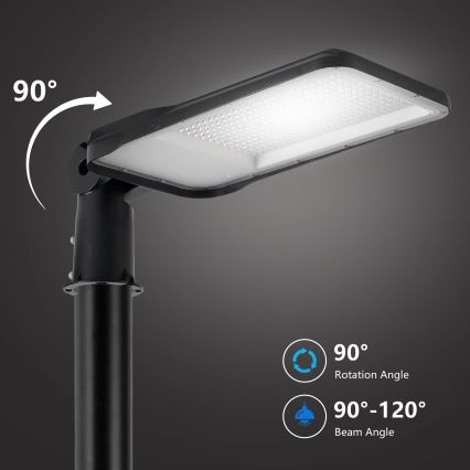 Brilagi - LED straatlamp voor buiten met 3 m paal en scharnier URBANLIGHT LED/200W/230V zwart IP65