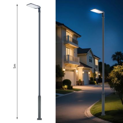 Brilagi - LED buitenstraatlamp met 5 m paal en scharnier URBANLIGHT LED/200W/230V antraciet IP65