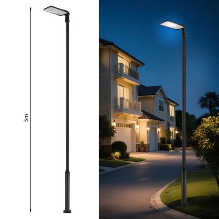Brilagi - LED straatlamp voor buiten met 5 m paal en draaibare koppeling URBANLIGHT LED/200W/230V zwart IP65