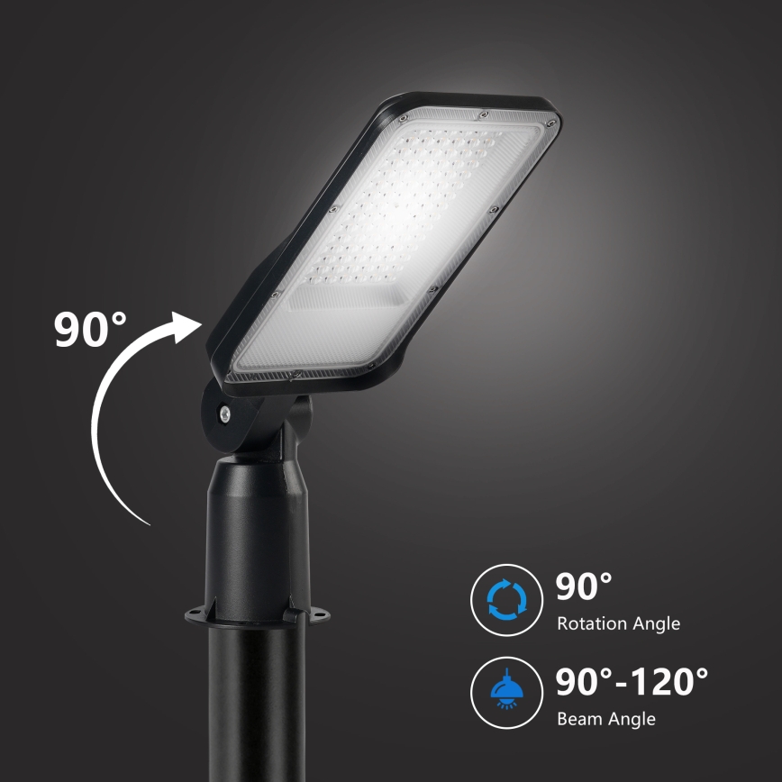 Brilagi - LED-straatlamp voor buiten met 3 m paal en scharnier URBANLIGHT LED/50W/230V zwart IP65