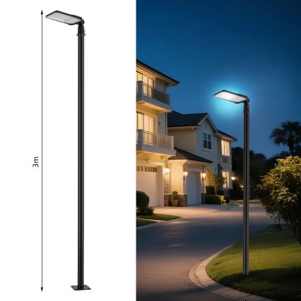 Brilagi - LED straatlamp voor buiten met paal en zwenkbare arm 3 m URBANLIGHT LED/100W/230V zwart IP65