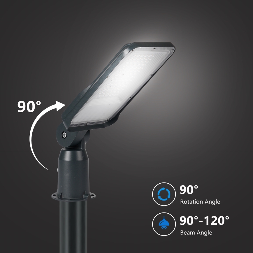Brilagi - URBANLIGHT LED-straatlantaarn voor buiten met paal en scharnier, 3 m, LED/50W/230V, antraciet, IP65