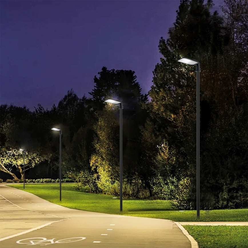 Brilagi - LED straatlantaarn voor buiten met mast van 4 m en verstelbaar scharnier URBANLIGHT LED/100W/230V zwart IP65