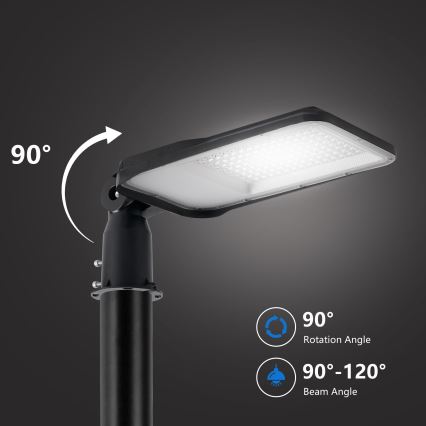 Brilagi - LED straatlantaarn voor buiten met mast van 4 m en verstelbaar scharnier URBANLIGHT LED/100W/230V zwart IP65