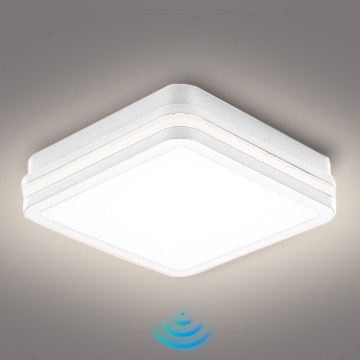 Brilagi - LED buitenlamp met sensor BENE LED/18W/230V 22x22 cm wit IP54
