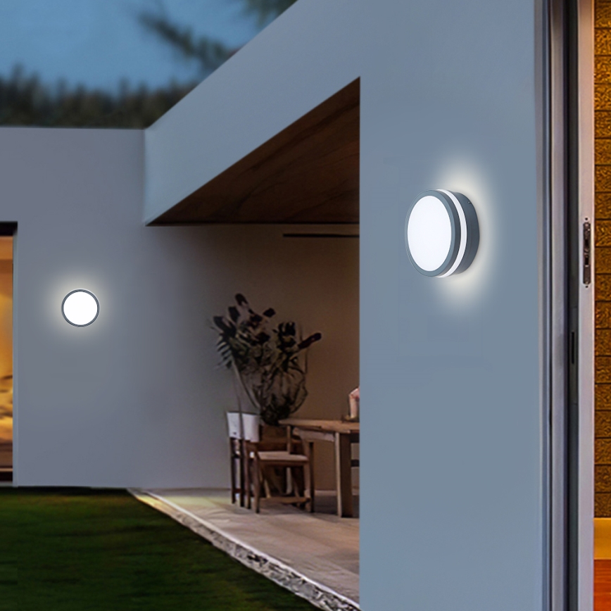 Brilagi - LED buitenlamp met geïntegreerde sensor BENE LED/18W/230V Ø 22 cm antraciet IP54