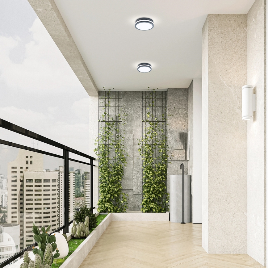 Brilagi - LED buitenlamp met geïntegreerde sensor BENE LED/18W/230V Ø 22 cm antraciet IP54