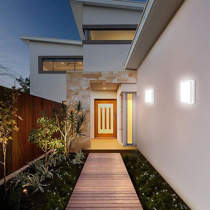 Brilagi - LED buitenlamp met sensor BENE LED/24W/230V 26x26 cm wit IP54