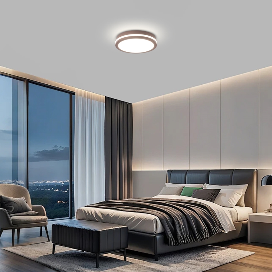 Brilagi - LED buitenlamp met sensor BENE LED/24W/230V Ø 26 cm bruin IP54