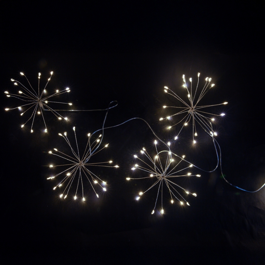 Brilagi - LED buitenlichtsnoer 150xLED, 5 m, IP44, koudwit – vuurwerkeffect