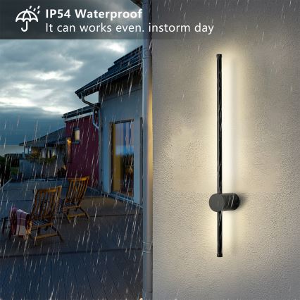 Brilagi - LED buitenwandlamp AURA LED/12W/230V 3000K IP54 65 cm zwart