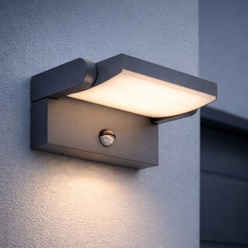 BRILAGI - LED buitenmuurlamp met bewegings- en schemersensor ANKLE LED/12W/230V IP65 zwart