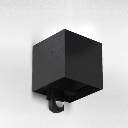 Brilagi - LED buitenwandlamp met sensor CUBE LED/6W/230V zwart IP65