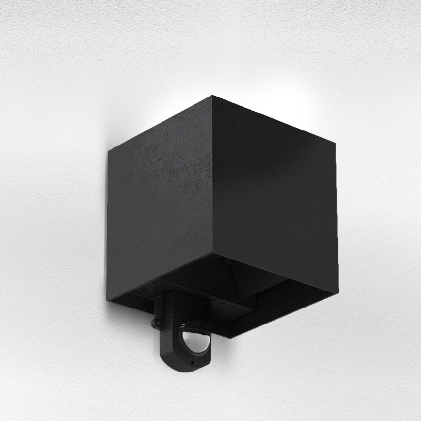 Brilagi - LED buitenwandlamp met sensor CUBE LED/6W/230V zwart IP65