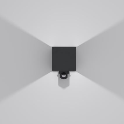 Brilagi - LED buitenwandlamp met sensor CUBE LED/6W/230V zwart IP65