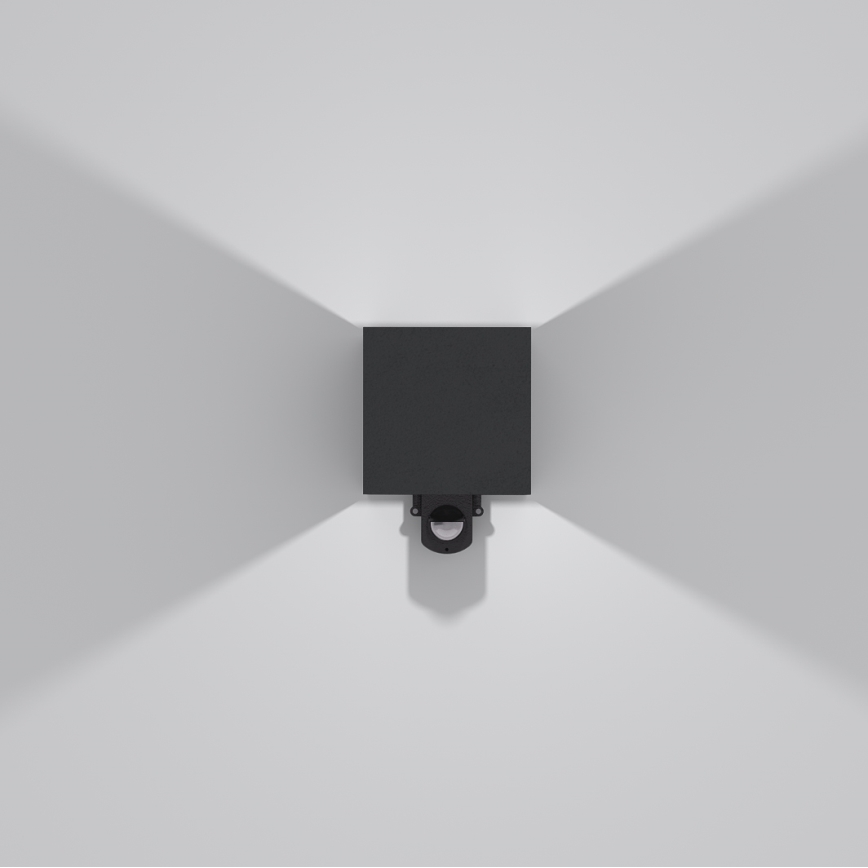 Brilagi - LED buitenwandlamp met sensor CUBE LED/6W/230V zwart IP65