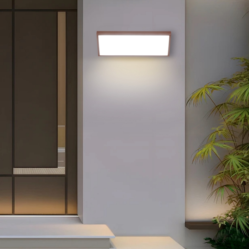 Brilagi - LED buitenwandlamp met sensor TRIANGLE LED/42W/230V 45 cm bruin IP65