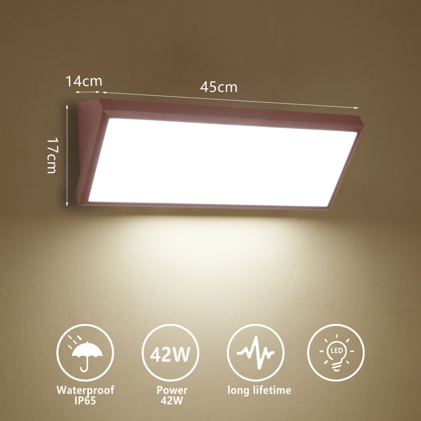 Brilagi - LED buitenwandlamp TRIANGLE LED/42W/230V 3000/4000/6500K 45 cm bruin IP65