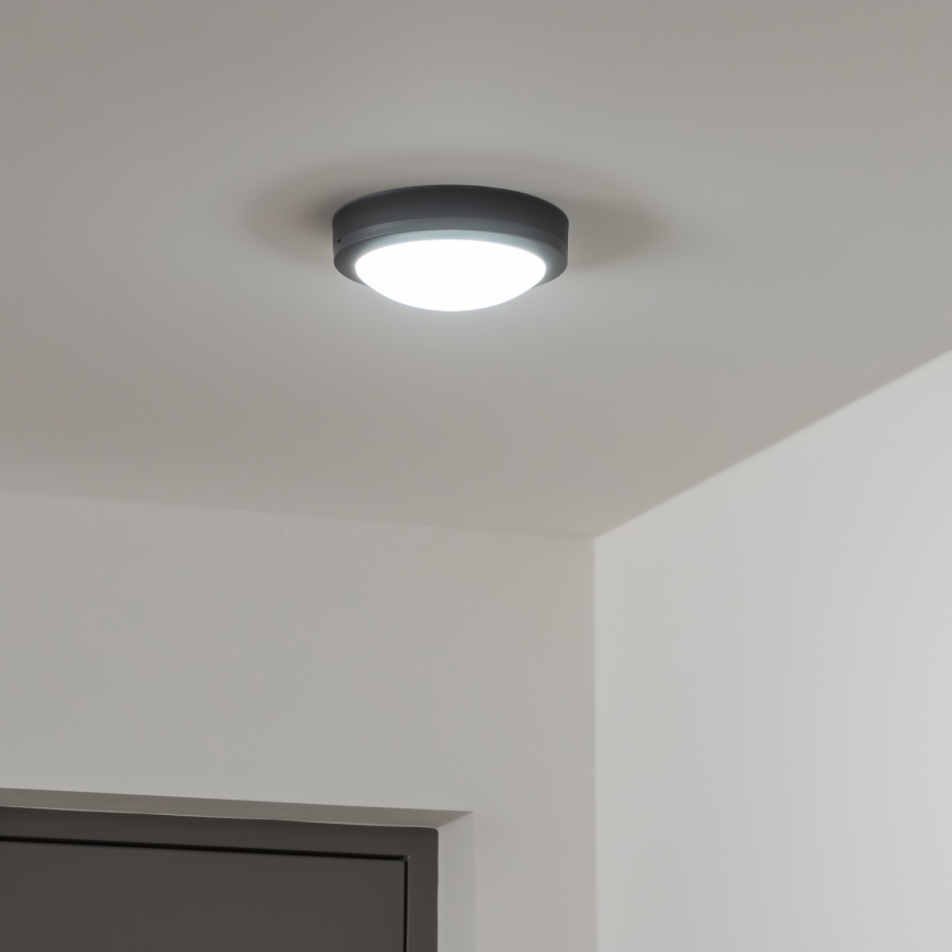 Brilagi - LED Buitenplafondlamp LED/13W/230V Ø 17 cm IP54 antraciet