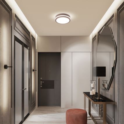 Brilagi - LED-buitenplafondlamp BENE LED/18W/230V Ø 21,5 cm bruin IP54