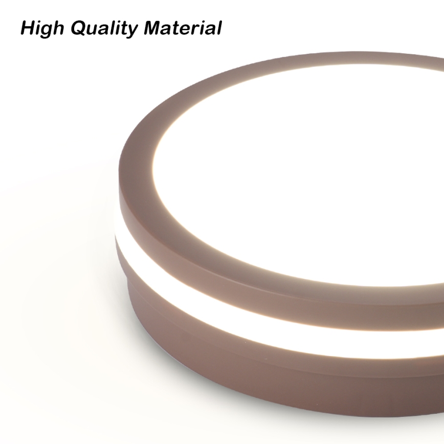 Brilagi - LED-buitenplafondlamp BENE LED/18W/230V Ø 21,5 cm bruin IP54