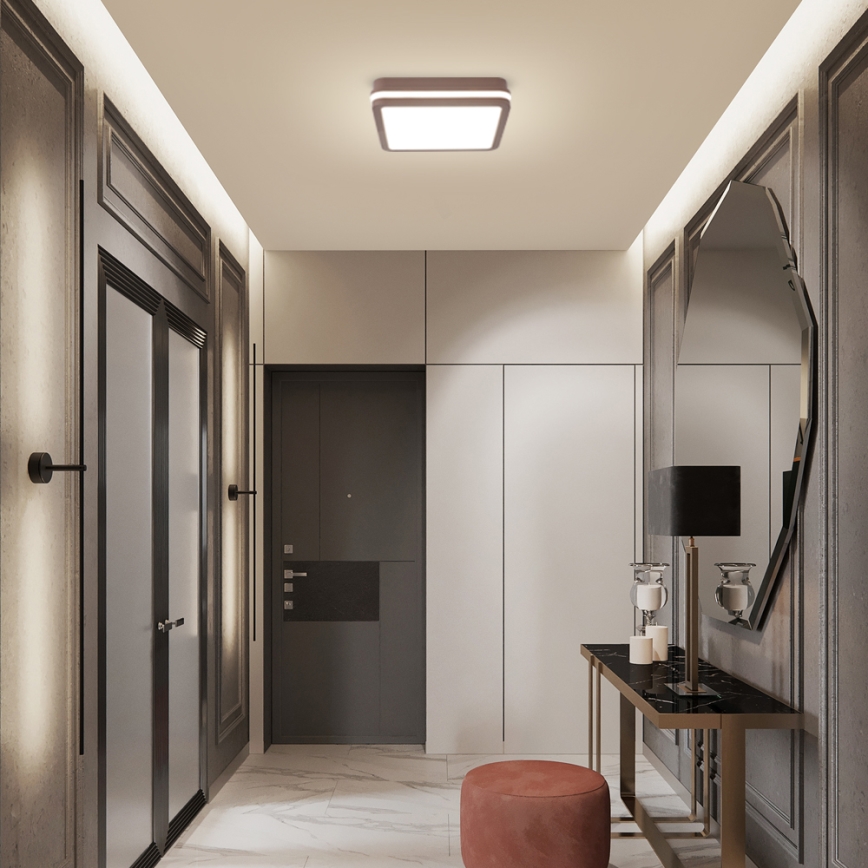 Brilagi - LED buitenplafondlamp BENE LED/24W/230V 26x26 cm bruin IP54