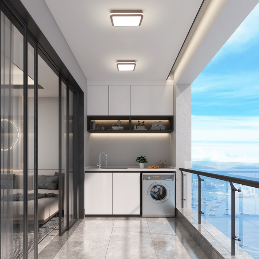Brilagi - LED buitenplafondlamp BENE LED/24W/230V 26x26 cm bruin IP54