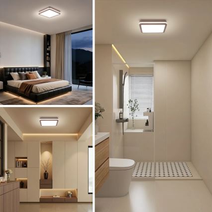 Brilagi - LED buitenplafondlamp BENE LED/24W/230V 26x26 cm bruin IP54