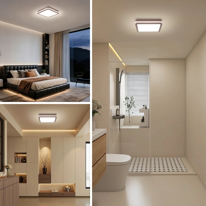 Brilagi - LED buitenplafondlamp BENE LED/24W/230V 26x26 cm bruin IP54